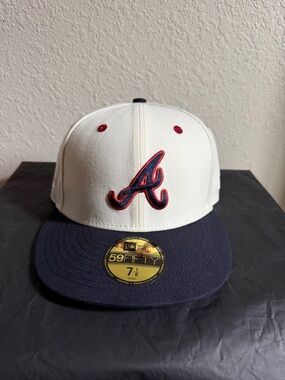 New Era Atlanta Braves Cream A-Wax Fitted 7 1/8